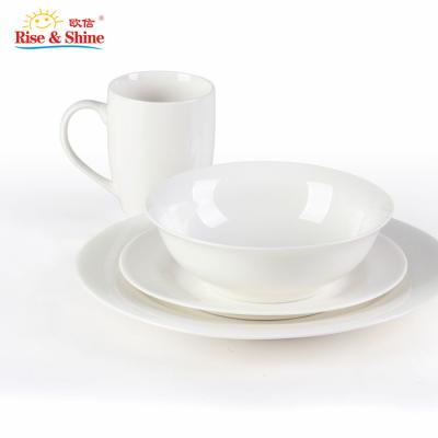 China New Bone China Decal Dinner Set 16pcs/24pcs/30pcs Viable White White Plain White Ceramic Dinnerware Tableware for sale