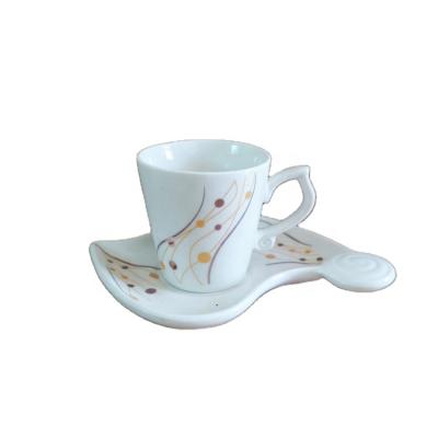 China Viable Special Shape 100cc Cup Sets For Home Custom Cheap Luxury Tea Cup And Saucer Coffee Cup And Saucer Set Home for sale