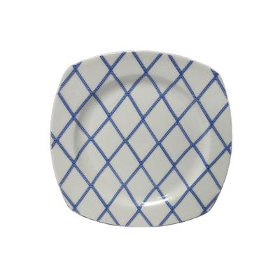 China Viable Silver Decal Platos Embossed Square Dinner Dishes Bone China Ceramic Dinner Plates Wholesale Home Resturant Hotel for sale