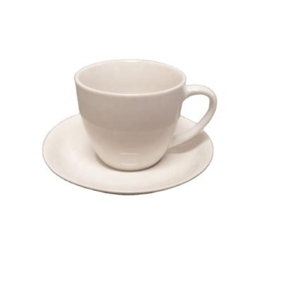 China Viable Cheap Wholesale Coffee Tea Cup Set White Ceramic Mug Set In Coffee Cup Saucer Stock Afternoon Tea Sets for sale