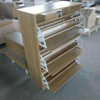 China Melamine Wood Panel Rotating PANEL Furniture Shoe Cabinet / Rack for sale