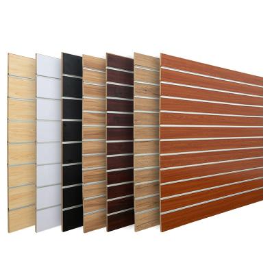 China Moisture Proof 18mm Slatwall MDF Melamine MDF Laminated MDF With Foil For Display for sale