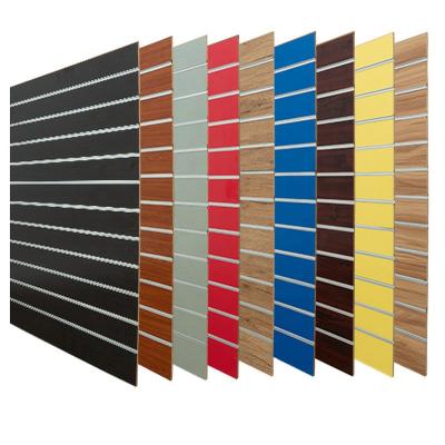 China Moisture-Proof Mulity-Color Melamine Laminated Both Sides Slot Wall 18mm MDF For Deployment for sale