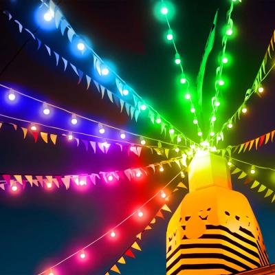 China Multi Color Dynamic Remote Control Waterproof Night Lamp Waterproof USB APP Party Light Outdoor Flash Star For Decoration LED G40 String Light for sale