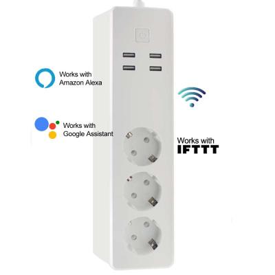 China EU Power Strip 2 PIN Surge Protection Overload Protection EU/NL/RA/FR/DE with stable quality 3outlet 4usb pure matte white fast charging for sale