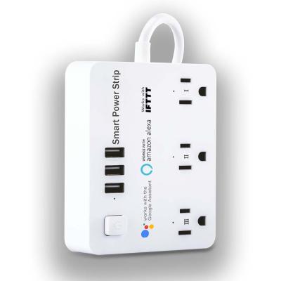 China Original 110v Smart Wifi Power 3 Convenient AC Supplement Smart Power Strip With 3 USB Ports for sale