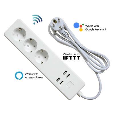 China EU/NL/RA/FR/DE EU RA/NL/RA/FR/DE FR De Plug Power Strip 2 PIN WiFi Extension with Fireproof Grade Security 3outlet 4usb Door Stable Fast Charging for sale