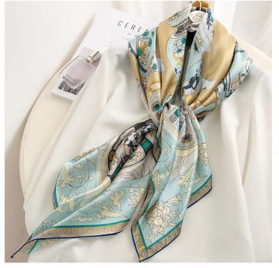 China Square Silk Head Scarf Neck Scarf Silk Satin Silk Scarf For Women for sale