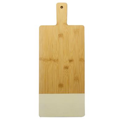 China Viable Cutting Boards Bulk Bamboo Cutting Board with Handle Serving Board for Breakfast and Fruit for sale