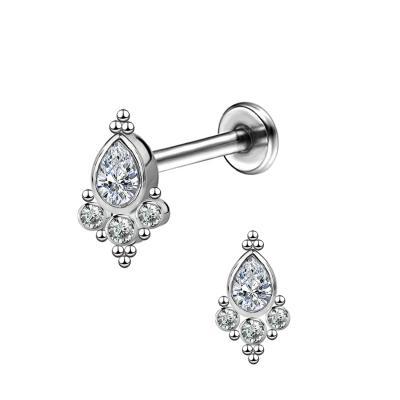 China CZ FASHIONABLE Tragus Clear Toposh 16G Cartilage Ear Piercing Jewelry for sale