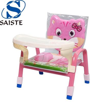 China Sitting Classic Colorful Metal Cartoon Kids Chair Baby Feeding Chair for sale