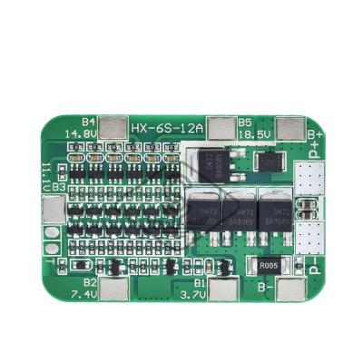 China BAISHUN Grade 6S 15A/25A 24V 25.2V 18650 PCB BMS Protection Board For 6 Li-ion Lithium Battery Cell Module Industrial New Arrival for sale