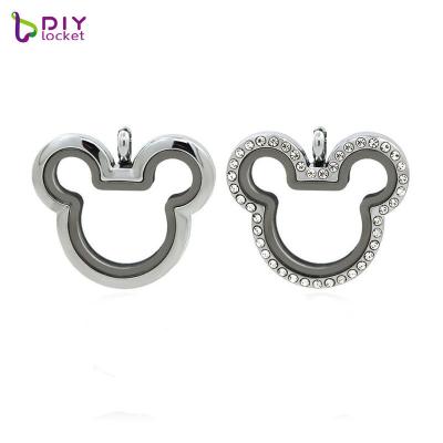 China Durable Diy Mickey Glass Floating Charm Necklace Cute Magnetic Pendant For Diy Personalized Pendant Pendant Jewelry for sale