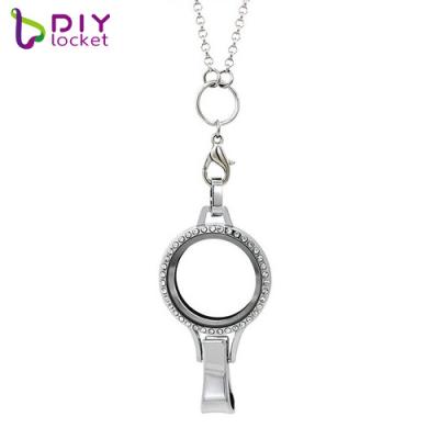 China Wholesale Magnetic Memory Pendant Durable Floating Glass Floating Lanyard for sale