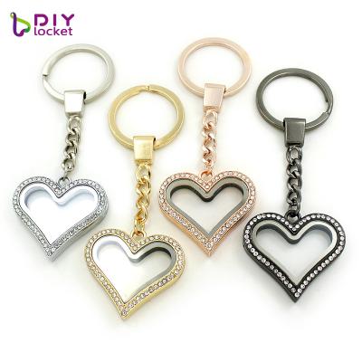 China Fit for Floating Charm/Floating Dishes/Wholesale Lucky Stone Magnetic Heart Pendant Floating Key Chain for Floating Charm LSFK06 for sale