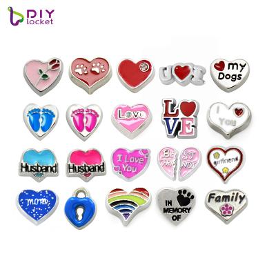 China CLASSIC Wholesale Romantic Love Pendant Heart Floating Charms For Floating Pendant Necklace Accept Personalized Customization for sale