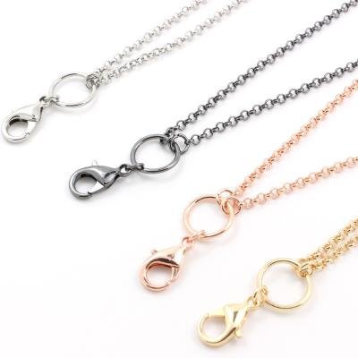 China Wholesale 2.5mm Width 30inch Durable Alloy Rolo Chain Necklace For Pendant Chain Necklace Floating Jewelry for sale