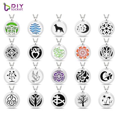 China You Can Wear and Enjoy Your Essential Oil Wherever Custom Personalized Aromatherapy Diffuser Necklace Wholesale 30mm Stainless Steel Aromatherapy Pendant Pendant for sale