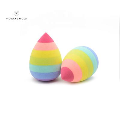 China Eco-friendly Rainbow Colors Eco-Friendly Super Soft Marble Squash Rainbow Shape Multicolor Makeup Remover Makeup Sponge for sale