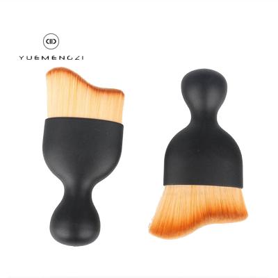 China Wave Shape Makeup Brush Skin-Friendly Curl Hair Shape Wine Glass Curved Base Base Make Up Brush Pro Contour Kabuki Brush For Make Up for sale