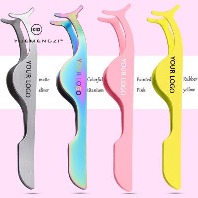 China PASSIONATE Custom Eye Lash Tweezers Private Label Eyelash Color Stainless Steel Laah Tweezers Las Extension Tweezers Eyelash Applicator for sale