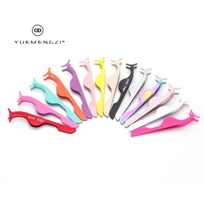 China Wholesale HEAT Your Custom Logo New Trend Eyelash Curler Lash Tweezers Eyelash Tweezers Private Label Eyelash Applicator for sale