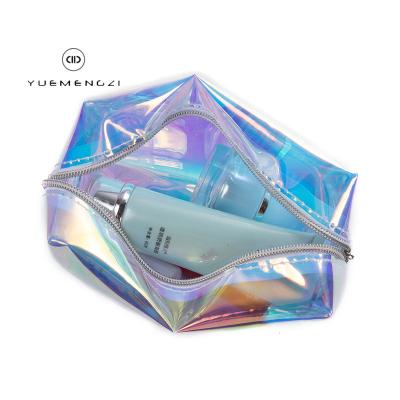 China Wholesale Custom Logo Women Holographic Laser Makeup Private Label Bikini Pouch Travel Bag Durable Cosmetic Swimwear Wet Bag for sale