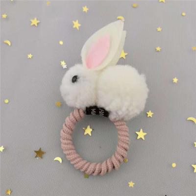 China 2020 Rubber New Fashion Scrunchy Hair Tie Kids Hairpins Hair Accessories Women Hairball Tail Rabbit Elastic Hair Band Bow For Girl for sale