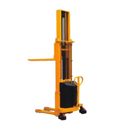 China Semi-electric Hydraulic Building Material Stores Forklift Stacker With 1500KG Capacity for sale