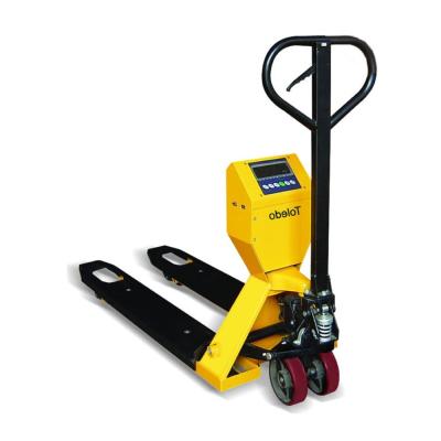 China Building Material Stores Mobile Weighing Pallet Truck With Scale for sale