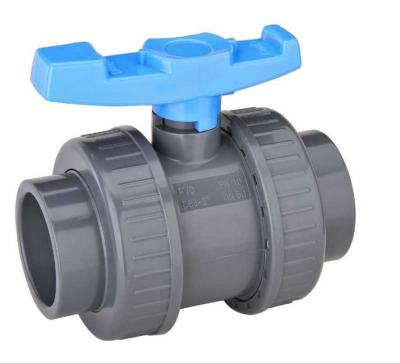 China General High Quality Plastic Double Ball Valve PVC Unions Double Ball Valve Unions UPVC Double Ball Valve Genuine for sale