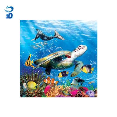 China China 3D Bottom Water World Poster For Home Decoration Turtle 3d Lenticular Picture for sale