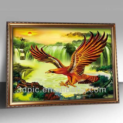 China Traditional 3d eagle home decorative painting with frame for sale