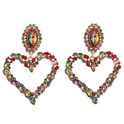 China QIANZUYIN New Product 18k Gold Jewelry Alloy Rhinestone Stud Earrings FASHIONABLE Heart Stud Earrings From QIANZUYIN for sale