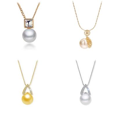 China FASHIONABLE QIANZUYIN Customized Fashion Personality Jewelry Zircon Shell Beads Woman Pendant Pearl Necklace for sale