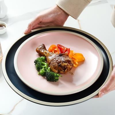 China Viable New Item Colorful Nordic Ceramic Dishes Porcelain Hotel Dish For Restaurant for sale