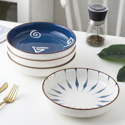 China Wholesale Ceramic Deep Dish Sustainable Hand Painted Modern Restaurant Ceramic Dish Porcelain for sale