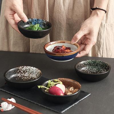 China Sustainable Wholesale Ceramic Japanese Restaurant Soy Sauce Dish Deep Dish Glazed Porcelain for sale