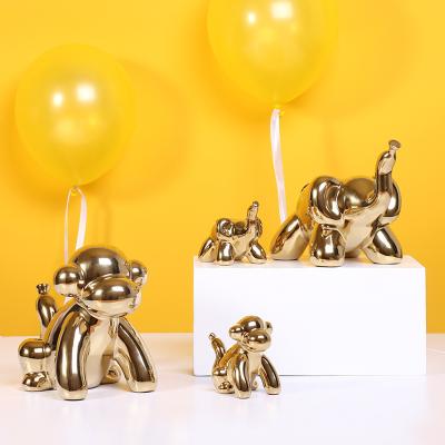 China Art Decor Gold Plated Elephant Home Decor Ceramic Animals Party Home Decorations for sale