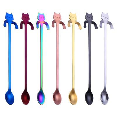 China Viable Creative Food Grade 304 Stainless Steel Tea Teaspoon Ice Spoon For Cold Drinking for sale