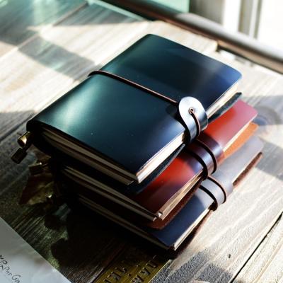 China Black/Brown cow leather cover 2019 oily leather planner/full grain custom, personalized notebook gift, leather diary notebook for sale