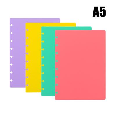 China A5 Size PP Leather Junior Protector Cover / With Disc Grab Colors Planner / Notebook Cover for sale