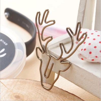 China Metal Deer Shapes Creative Paper Clips For Journal Supplies for sale