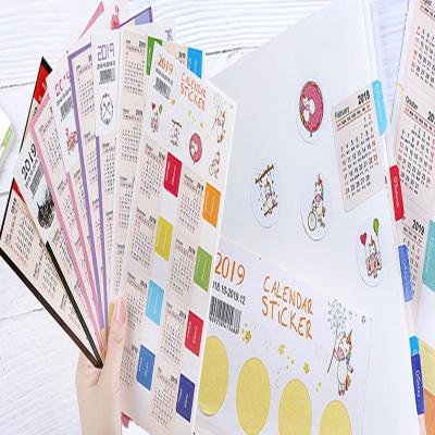 China Calendar Index Calendar Sticker for 2018-2019 Planner for sale