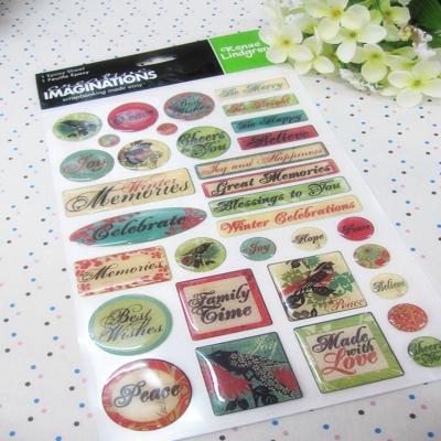 China Decorative Epoxy Pattern Vintage Planner Stickers Wholesale for sale