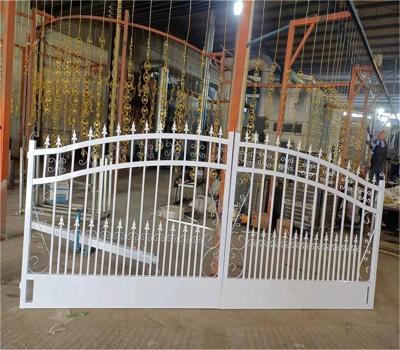 China 16ft Home Garden Decorative Wrought Iron Gate Easily Compiled Main Dural Design for sale