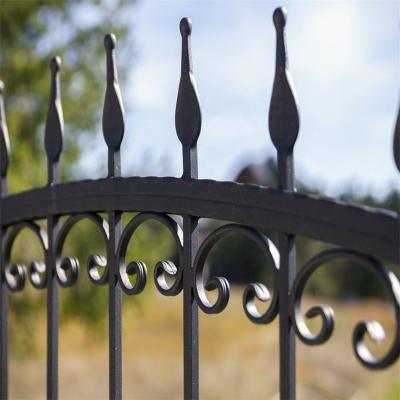 China New Design Black Metal Wrought Iron Easily Assembled Decorative Galvanized Waterproof Steel Fence for sale