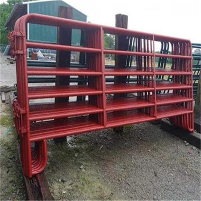 China Easily Assembled Pen 6rails Cattle Metal Horse Corral Fence Panel American Red Round Ranch for sale