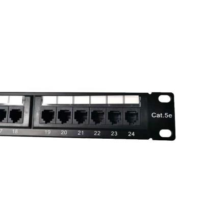 China RJ45 Network Socket 19 Keystone 24 Inch Cat5e Port Patch Panel for sale