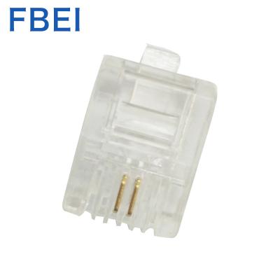 China High Quality Microwave Gold Plating 6P2c RJ11 Connector Telephone Jack Connector for sale